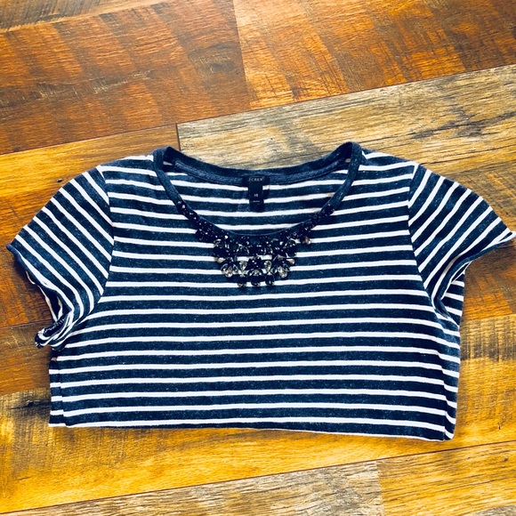 J.CREW Jeweled Striped T-Shirt - Picture 7 of 7